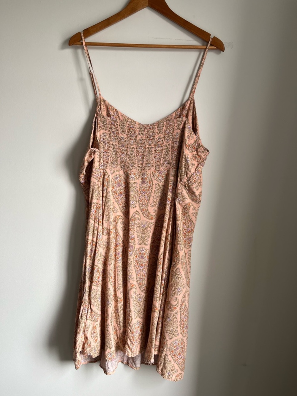 Old Navy Plus Size XXL Midi Dress Pink Paisley Boho Smocked Back Summer - Picture 6 of 8
